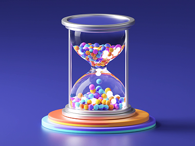 Hourglass - 3D Loop 3d animation branding c4d colorful coming soon cute gif glass glossy hour hourglass hourly illustration loop motion soon time timer watch