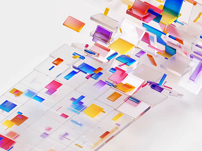 Microsoft 3D motion 3d animation band branding c4d camera colors cubes datas design gif glass illustration microsoft motion motion design sequence square strip