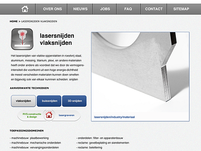 content webpage for laser applications content ui ux webdesign