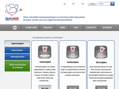 homepage laser applications industrial services ui ux webdesign
