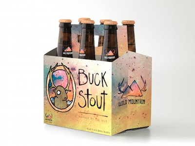 Wild Mountain Brew Packaging beer design illustration mock packaging up