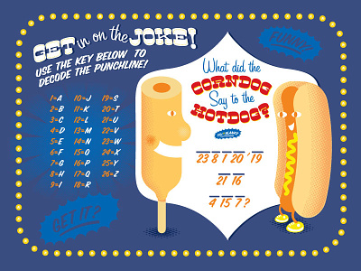 Hot Dog & Corny Dog corn dog hot dog illustration joke