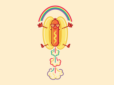 Gas is Magic! doodling fart hot dog rainbow