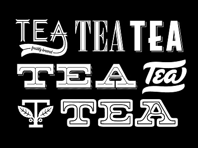 Tea iced tea tea typography