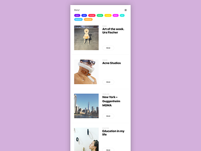 Story! app design news story ui web