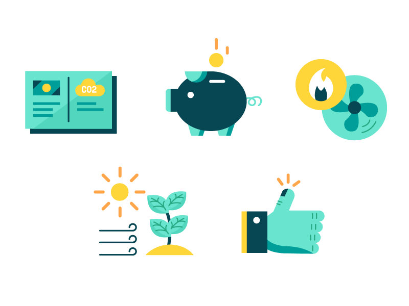 Environment / Savings Icons clean energy savings environment illustrator vector