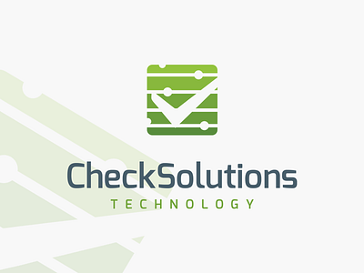 Check Solutions Logo abstact app check developer digital energy gradient green media printing tech technology