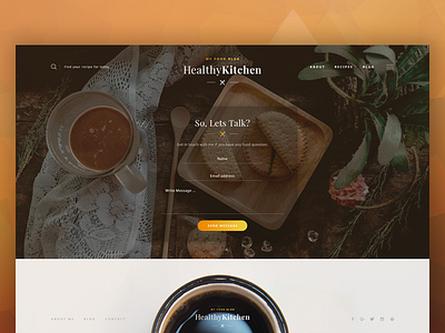 Contact page - HealthyKitchen blog contact cooking css design food healthy html template theme wedesign