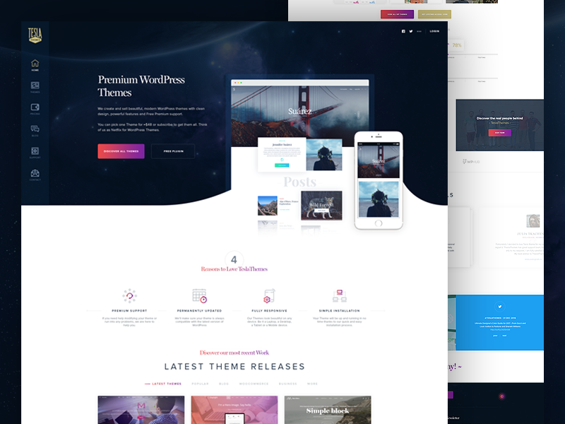 TeslaThemes Redesign - homepage by Victor C on Dribbble
