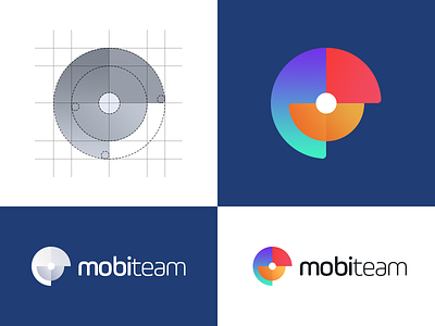 Mobiteam - Logo Design brand branding circle color colorfull colors gradient identy logo