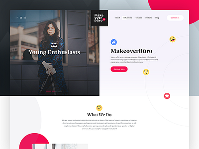 MakeOverBuro - Homepage agency campaign influencers marketing portfolio ui webdesign website