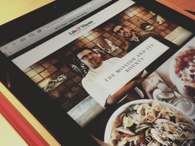 Life & Thyme on iPad food ipad responsive ui web website