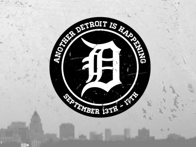 Another Detroit is Happening Logo circle logo city detroit grunge grungy logo