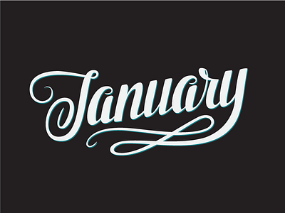 January Lettering brush pen graphic design hand lettering script type typography