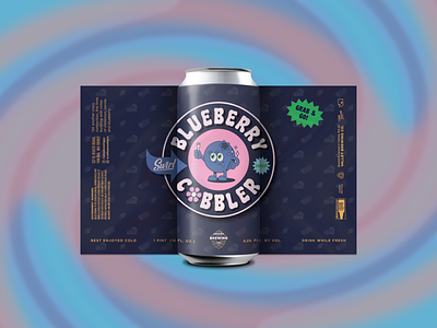 Blueberry Cobbler beer beer can brewery can design illustration mockup