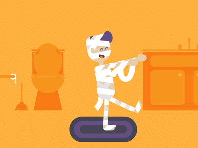 Toilet Paper Mummy animation gif halloween happy halloween loop mummy toilet paper