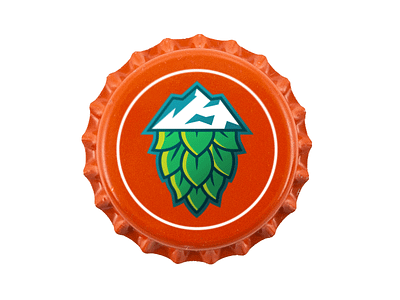 Bottle Cap Mockup brewery hops mountains