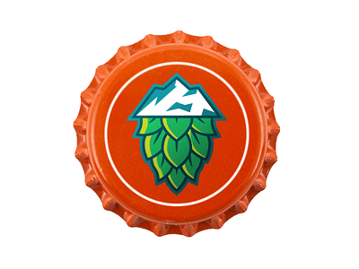 Bottle Cap Mockup brewery hops mountains