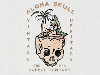 Aloha Skull aloha apparel design apparel logo apparel mockup art branding design design apparel design art designer for sale hawaii hawaiian shirt illustration logo design logodesigner tshirtdesign vector vintage design vintage logo