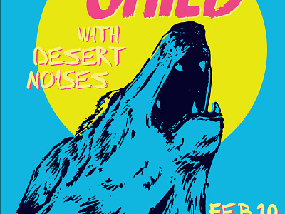 Wild Child Poster desert noises hand lettering moon music poster spokane the bartlett wild child wolf