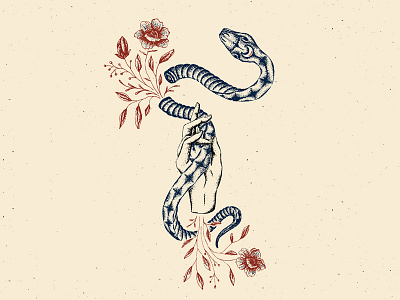 Collect Wallpaper (May) desktop wallpaper floral flower illustration moon snake spokane tattoo vintage