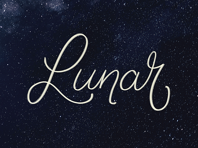Lunar hand lettering lunar moon night script stars typography