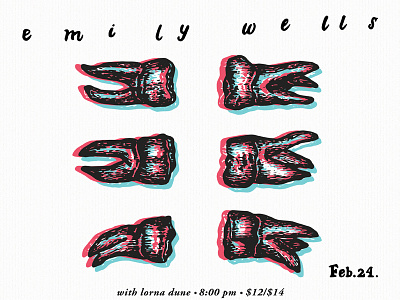 Emily Wells Poster bartlett hand lettering illustration poster spokane tooth vintage