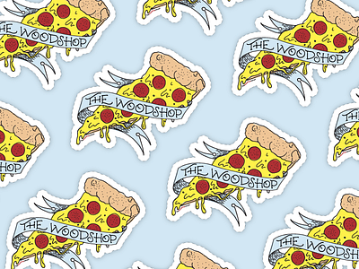 Pizza Sticky cheese illustration lettering pizza sticker