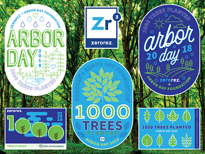 Arbor Day Sticker Sheet arbor day forest leaf sticker tree zerorez