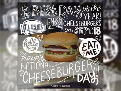 National Cheeseburger Day burger cheeseburger hand lettering lettering typography