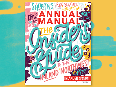 Inlander Annual Manual arts cover drink food hand lettering inland northwest lettering nightlife recreation shopping spokane typography