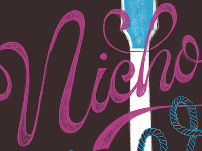 Nicholas Merz & The Humblers Poster guitar lasso lettering rope script spokane typography volume western westeros