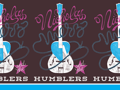 Nicholas Merz & The Humblers Poster country guitar hand lettering hand lettering logo lasso music poster slab serif spokane western
