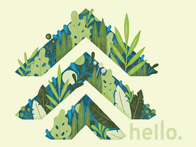 TWS Postcard floral florals hello illustration jungle leaf postcard spokane the woodshop