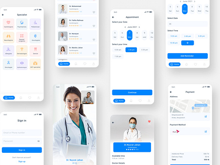 Medical App UI by Alamin406 on Dribbble