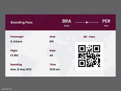 Daily UI #024 - Boarding Pass 24 airplane app app mobile boarding boarding pass daily ui dailyui design pass ui