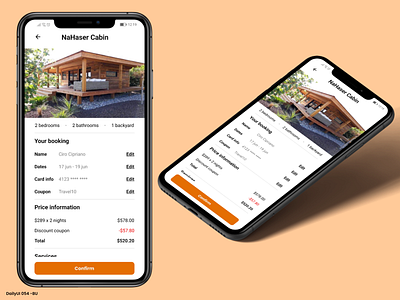 Daily UI #054 - Confirmation 54 app app mobile booking cabin confirmation daily ui dailyui design hotel reservation ui