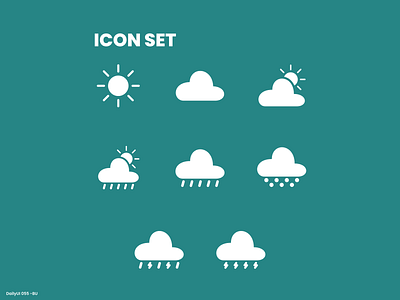 Daily UI #055 - Icon Set app app mobile cloud daily ui dailyui design icon icon set icons rain sunny time ui weather