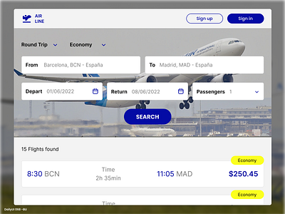 Daily UI #068 - Flight Search