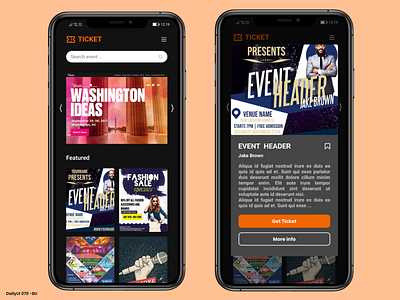 Daily UI #070 - Event Listing 70 app app mobile daily ui dailyui design event event listing ui