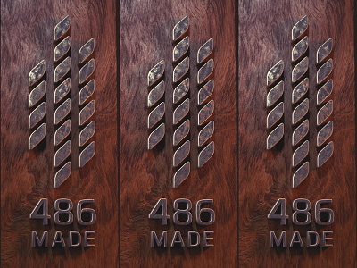 Logo 486 vray test c4d logo metal vray wood