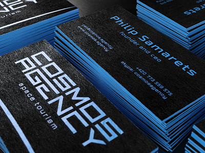 Cosmos Agency BC 486 black blue business card cosmos space