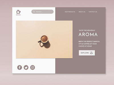 Coffee website brown coffee coffee website design elegant figma figmadesign simple ui website