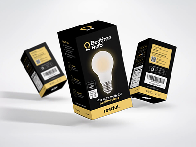 Bedtime Bulb Packaging Animation after effects aftereffects animated animated gif animated mockup animation branding design illustration logo mockup package design packaging packaging design type typography