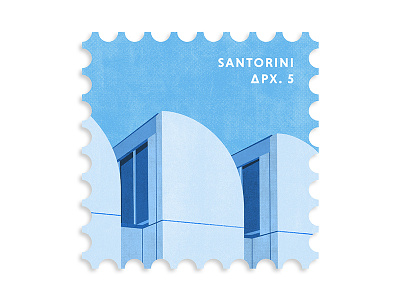 Santorini Greece Postage Stamp