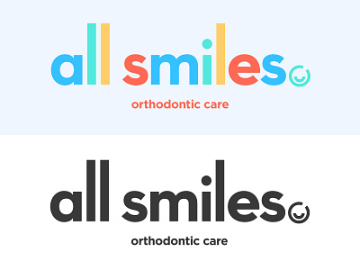 All Smiles branding color colorful design flat illustration logo logotype smile type typography vector