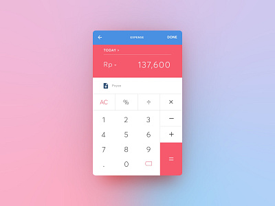 dailyUI #004 - Calculator app calculator dailyui e wallet expense gradient input numpad ui ux