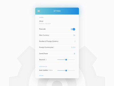 dailyUI #007 - Settings app creative e wallet expense finance market picker settings tracker ui wallet