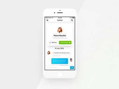 Direct Message from Email Receipt bubble chat concept dailyui direct feedback message one-on-one receipt text white