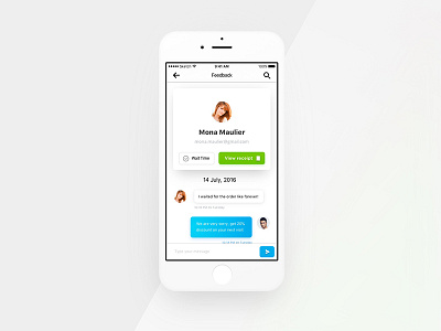 Direct Message from Email Receipt bubble chat concept dailyui direct feedback message one on one receipt text white